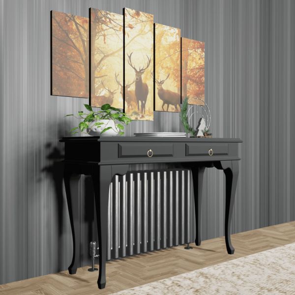 Roys Ahşap 130 Cm Siyah Çekmeceli Petek Üstü Yüksek Dresuar