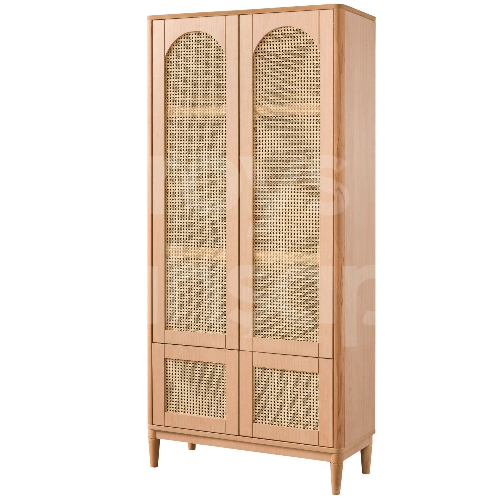 Roys Ahşap 6525 Masif Ham Tokyo Hasırlı Kapaklı Kitaplık