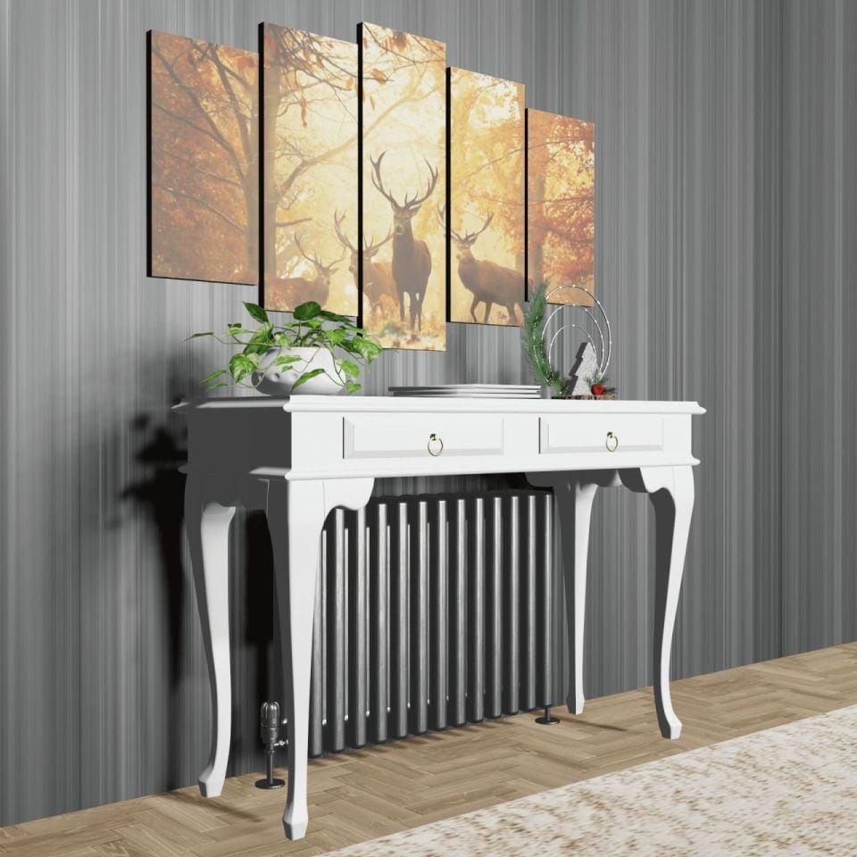 Roys Ahşap 120 Cm Beyaz Çekmeceli Petek Üstü Yüksek Dresuar - 2