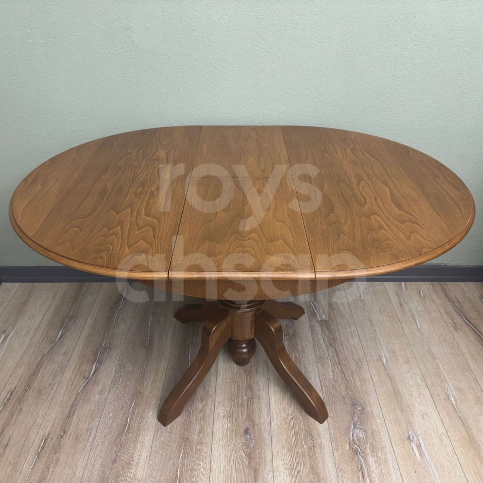 Roys Ahşap 100 Cm Açık Ceviz Yuvarlak İlaveli Baba Ayak Yemek Masası