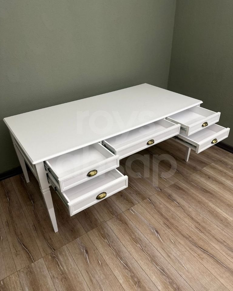 Roys Ahşap 180 Cm Beyaz Oxford Ofis Çalışma Masası