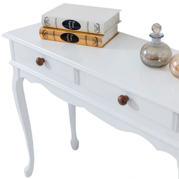 Roys Ahşap 100 Cm Beyaz Lake Çift Çekmeceli Dresuar