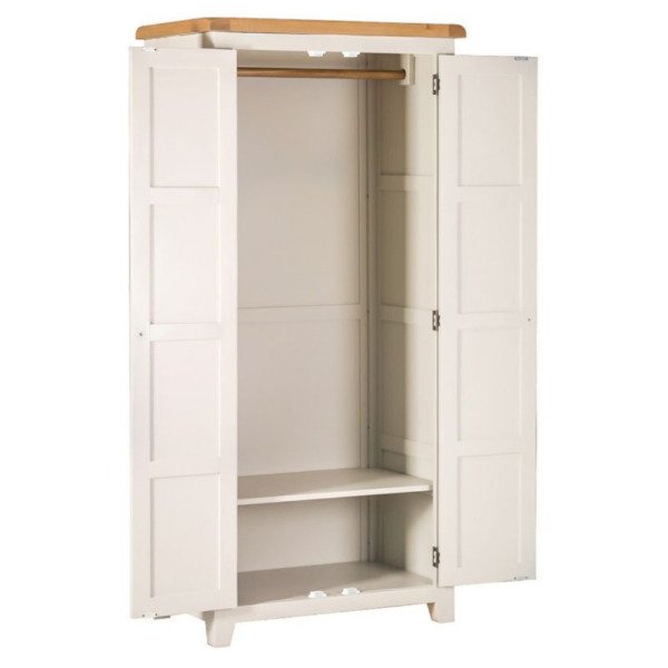 Roys Ahşap Fildişi Üstü Ceviz 90 Cm Elbise Dolabı