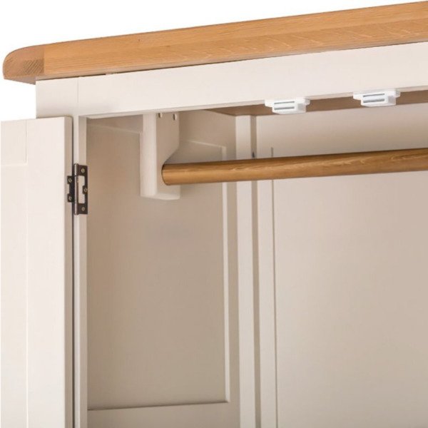 Roys Ahşap Fildişi Üstü Ceviz 90 Cm Elbise Dolabı