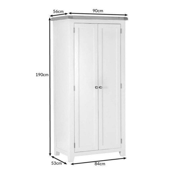 Roys Ahşap Fildişi Üstü Ceviz 90 Cm Elbise Dolabı