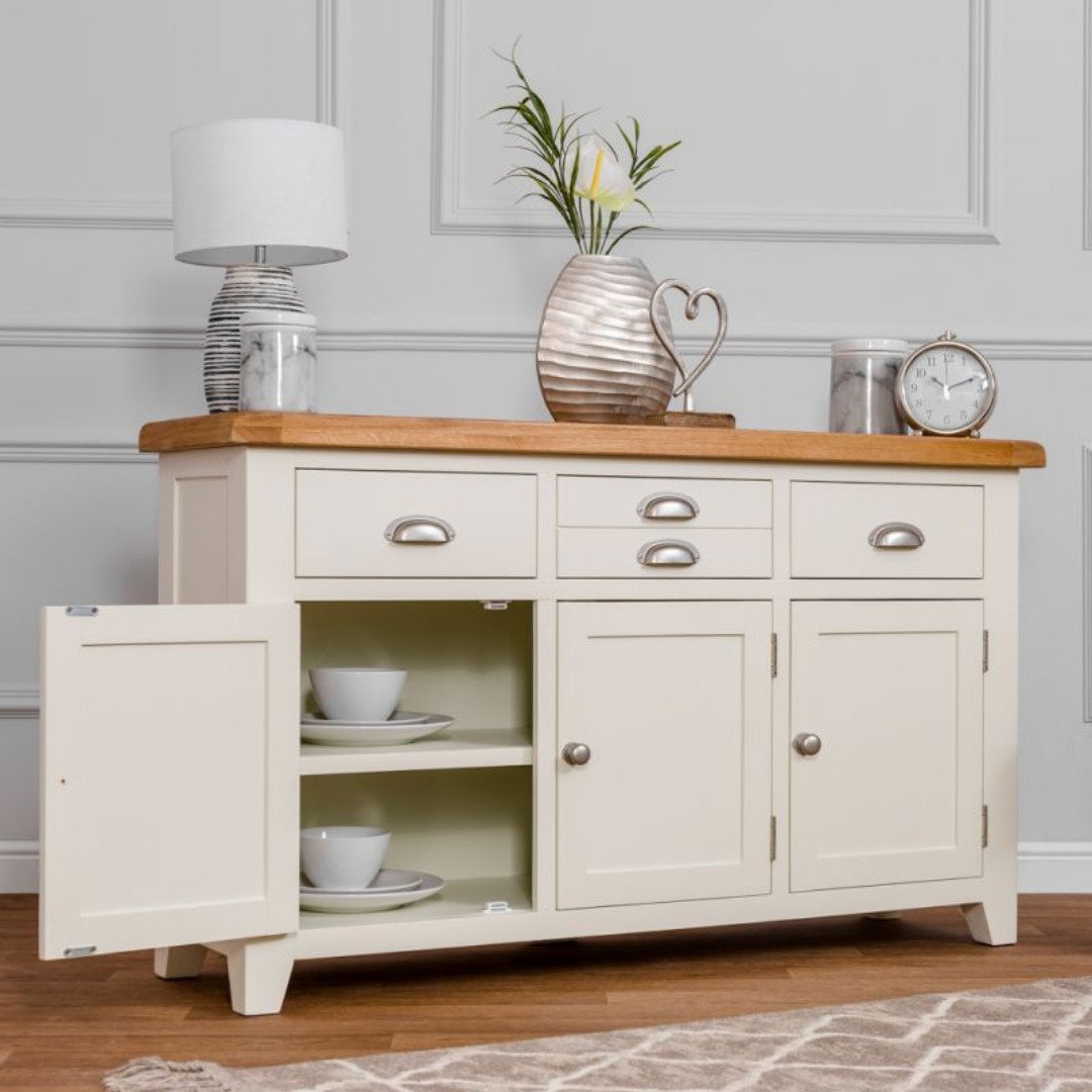 Roys Ahşap Fildişi Üstü Ceviz 137 Cm Mini Konsol