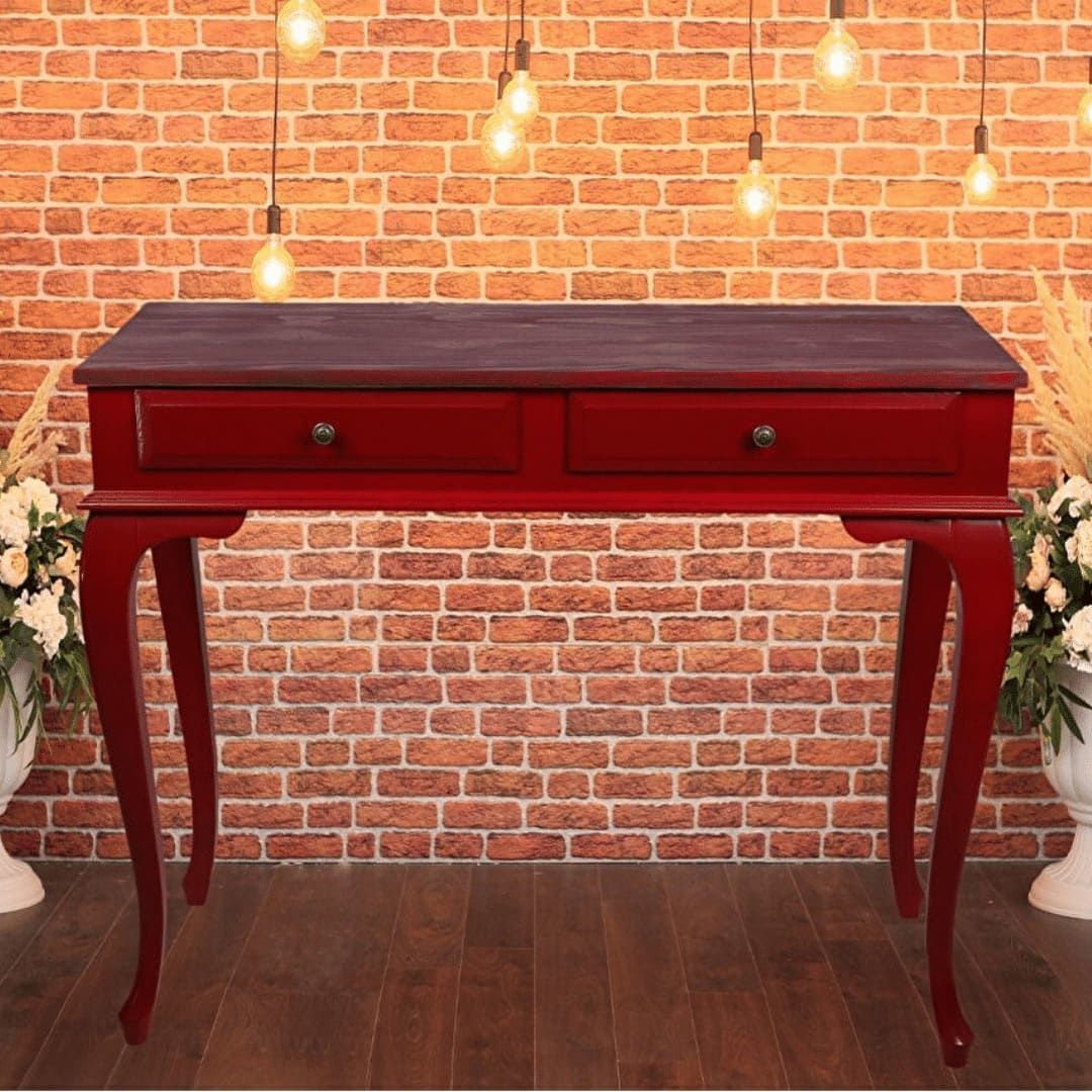 Roys Ahşap 100 Cm Çekmeceli Kırmızı Üstü Masif Dresuar
