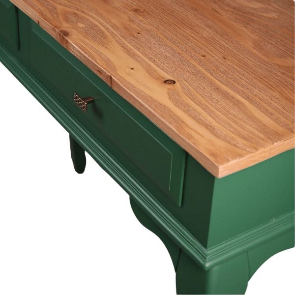 Roys Ahşap 100 Cm Çekmeceli Yeşil Açık Ceviz Dresuar