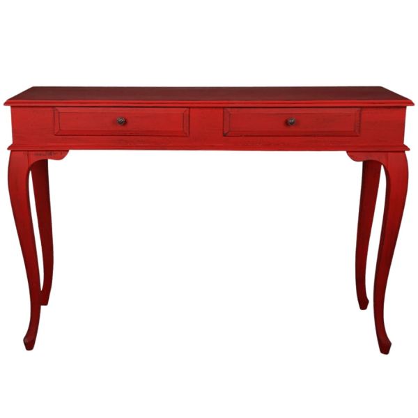 Roys Ahşap 120 Cm Çekmeceli Kırmızı Eskitme Dresuar