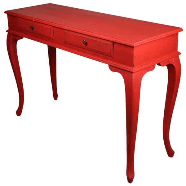 Roys Ahşap 120 Cm Çekmeceli Kırmızı Eskitme Dresuar