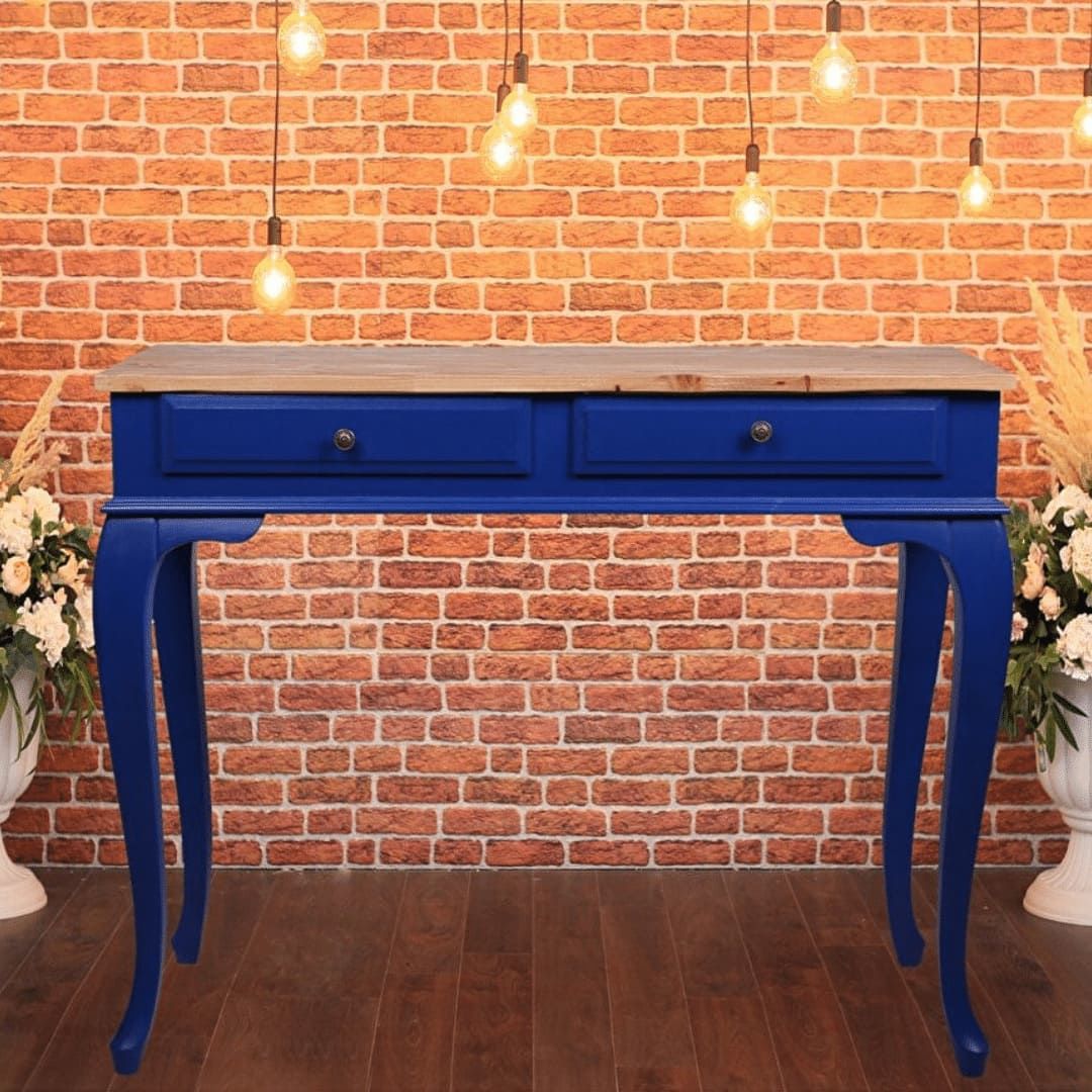 Roys Ahşap 120 Cm Çekmeceli Lacivert Naturel Dresuar