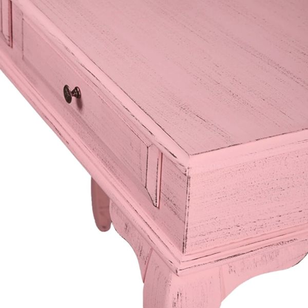 Roys Ahşap 120 Cm Çekmeceli Pembe Eskitme Dresuar
