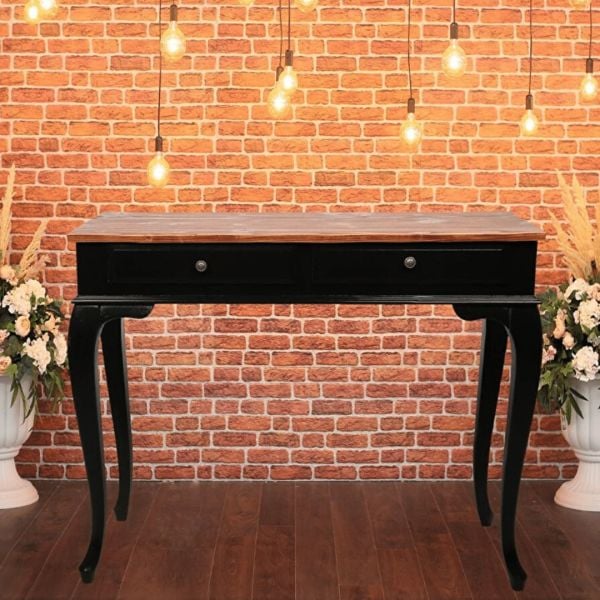 Roys Ahşap 120 Cm Çekmeceli Siyah Açık Ceviz Dresuar