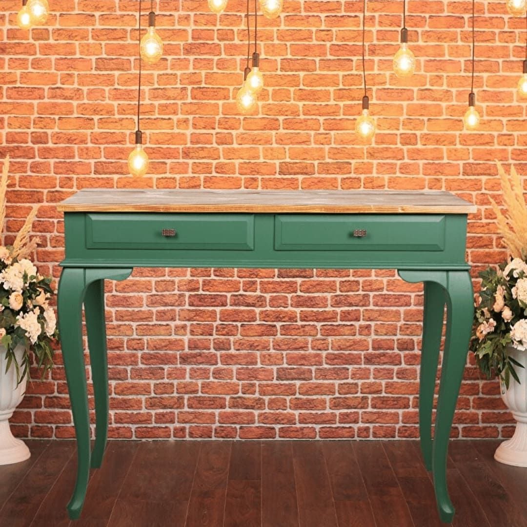 Roys Ahşap 120 Cm Çekmeceli Yeşil Naturel Dresuar