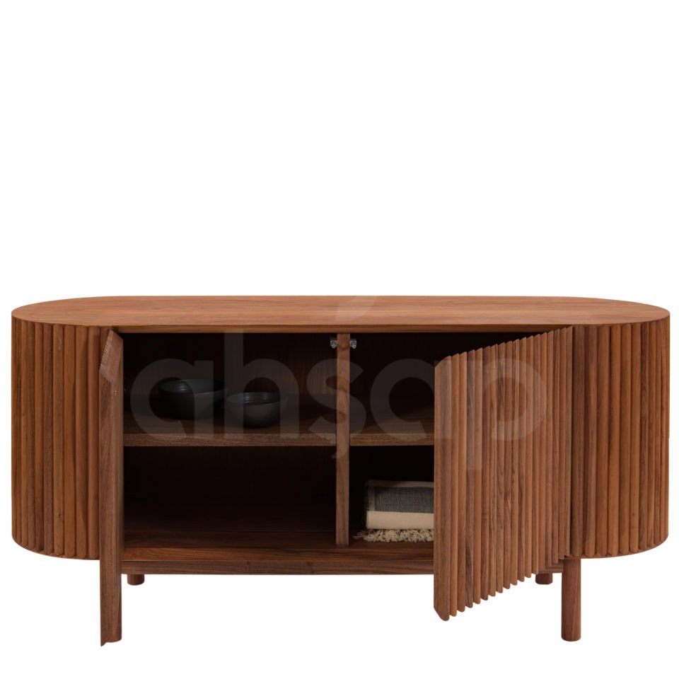 Roys Ahşap Toscana Açık Ceviz 140 Cm 2 Kapaklı Çıtalı Masif Konsol