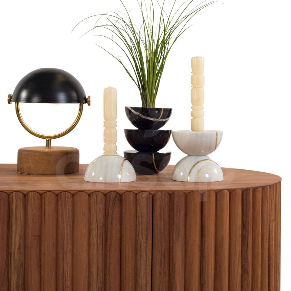 Roys Ahşap Toscana Açık Ceviz 140 Cm 2 Kapaklı Çıtalı Masif Konsol