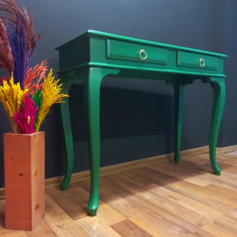 Roys Ahşap 100 Cm Koyu Yeşil Çekmeceli Dresuar