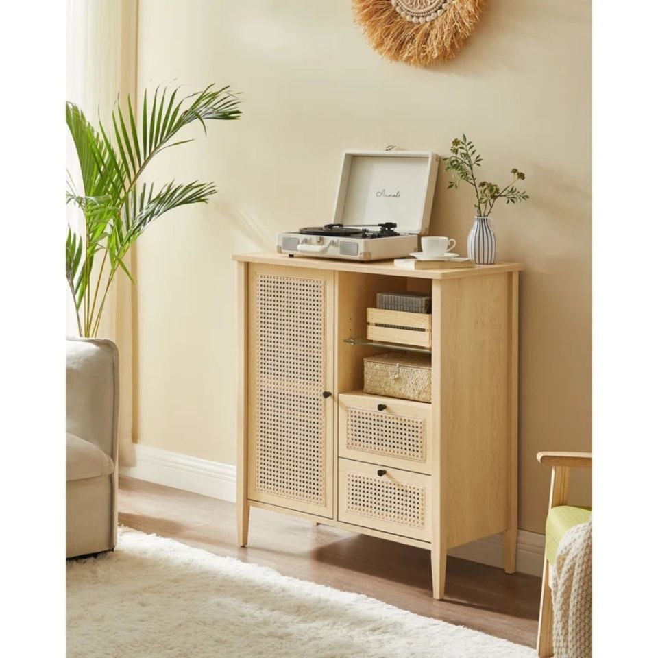 Roys Ahşap Hasırlı Dolap