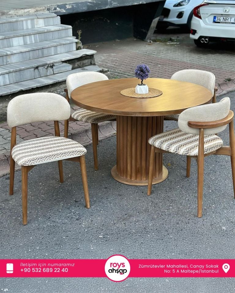 Roys Ahşap 79 Masif  100Cm PTT Oval Yemek Masası